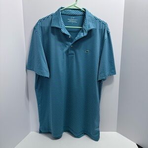 Vineyard Vines Teal Striped Polo Shirt